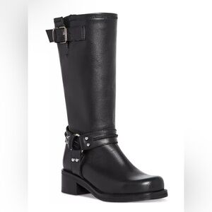Steve Madden Women's Berrit Mid-Shaft Buckled Moto Boots Size 7